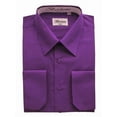 thumbnail image 2 of Berlioni Italy Men's Convertible Cuff Solid Dress Shirt Purple, 2 of 3