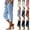 Army Green, variant on Women Capri Cropped 3/4 Trousers Linen Shorts Casual Summer Pants Stretch Fit Elasticated Waist Trouser Chino Bottoms with Pockets Lightweight Comfy Straight Pedal Pushers