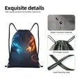 thumbnail image 4 of Gaeub Red And Blue Fire Dragon C Drawstring Backpack Bag Sport Gym Sackpack Heavy Duty String Backpack for Men Women-Small, 4 of 6