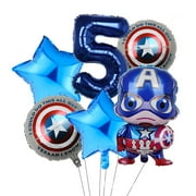 Avengers Marvel Heroes, Spider-Man, Hulk, Captain America, Round Aluminum Film Balloon Set