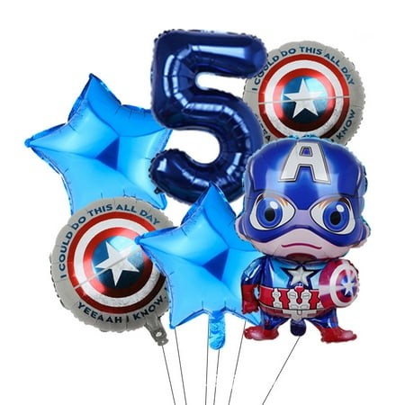 Avengers Marvel Heroes, Spider-Man, Hulk, Captain America, Round Aluminum Film Balloon Set