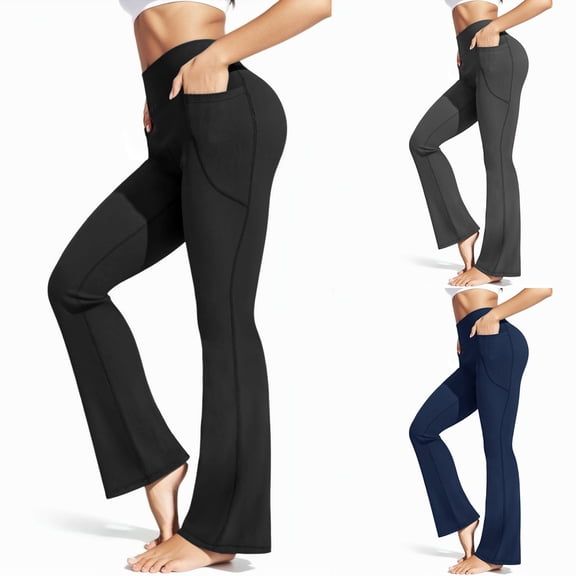 CAIXIA Womens Leggings Plus Size Bootcut Dance Pants Stretchy Skinny Yoga Pants Flare Leggings for Workout Running Athletic Activewear