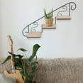 thumbnail image 3 of TEHAUX Iron Wood Wall-Mounted Flowerpot Storage Rack 1Pack Staircase Shape Rustic Style Home Decor, 3 of 8