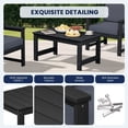 thumbnail image 4 of KINGYES 4 Pieces Outdoor Furniture Set, HDPE All Weather Use Conversation Couch Sets,2 Armchairs & 1 Loveseat & 1 Coffee Table for Patio Backyard, Black Frame with Gray Cushions, 4 of 9