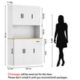 thumbnail image 6 of DIYART White Kitchen Pantry Cabinet, 71" Tall Kitchen Storage Cabinet with 6 doors and Power Outlet, 6 of 6
