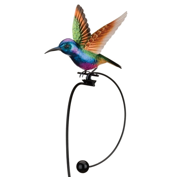 Regal Art & Gift Rocker Hummingbird Stake - Purple Coronet Metal 42.75" Garden Yard