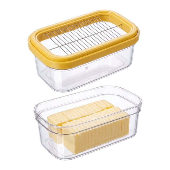 Renyuanyuan Airtight Butter Slicer with Storage Case, 2-in-1 Cutter for Even Slices, Medium 280g, for Fridge