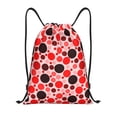 thumbnail image 1 of Drawstring Backpack, Men Ladies Waterproof Sports Backpack Gym Bag-Red Polka Dots Seamless Pattern-Small Size, 1 of 8