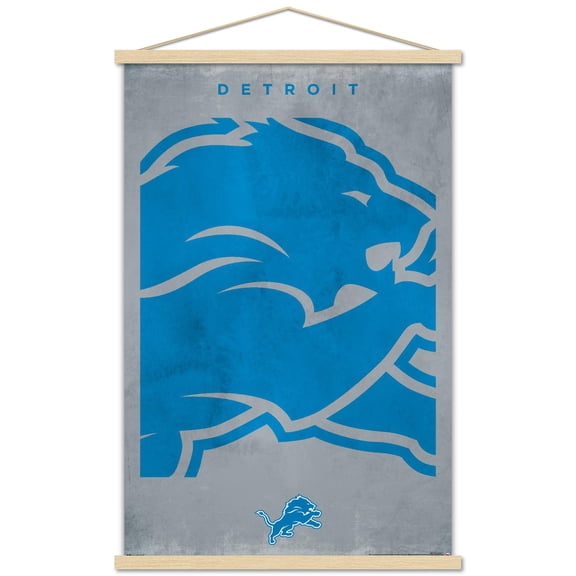 NFL Detroit Lions - Logo 25 Wall Poster with Magnetic Frame, 22.375" x 34"