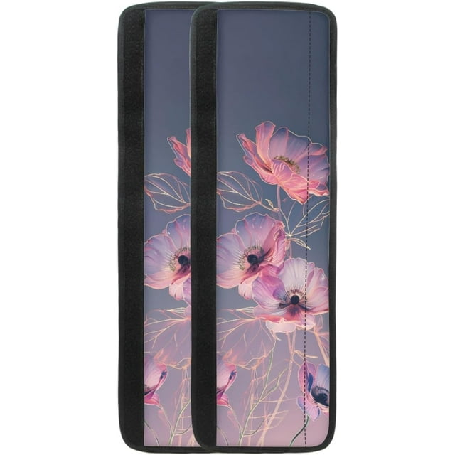 NETILGEN Fleurs Roses Lavables Housses de Poignée de Porte de Réfrigérateur Lot de 2, Protecteur Antidérapant pour Réfrigérateur Four Éloigner les Empreintes Digitales Taches d'Huile Liquide Tache Alimentaire Décoration de Cuisine Maison