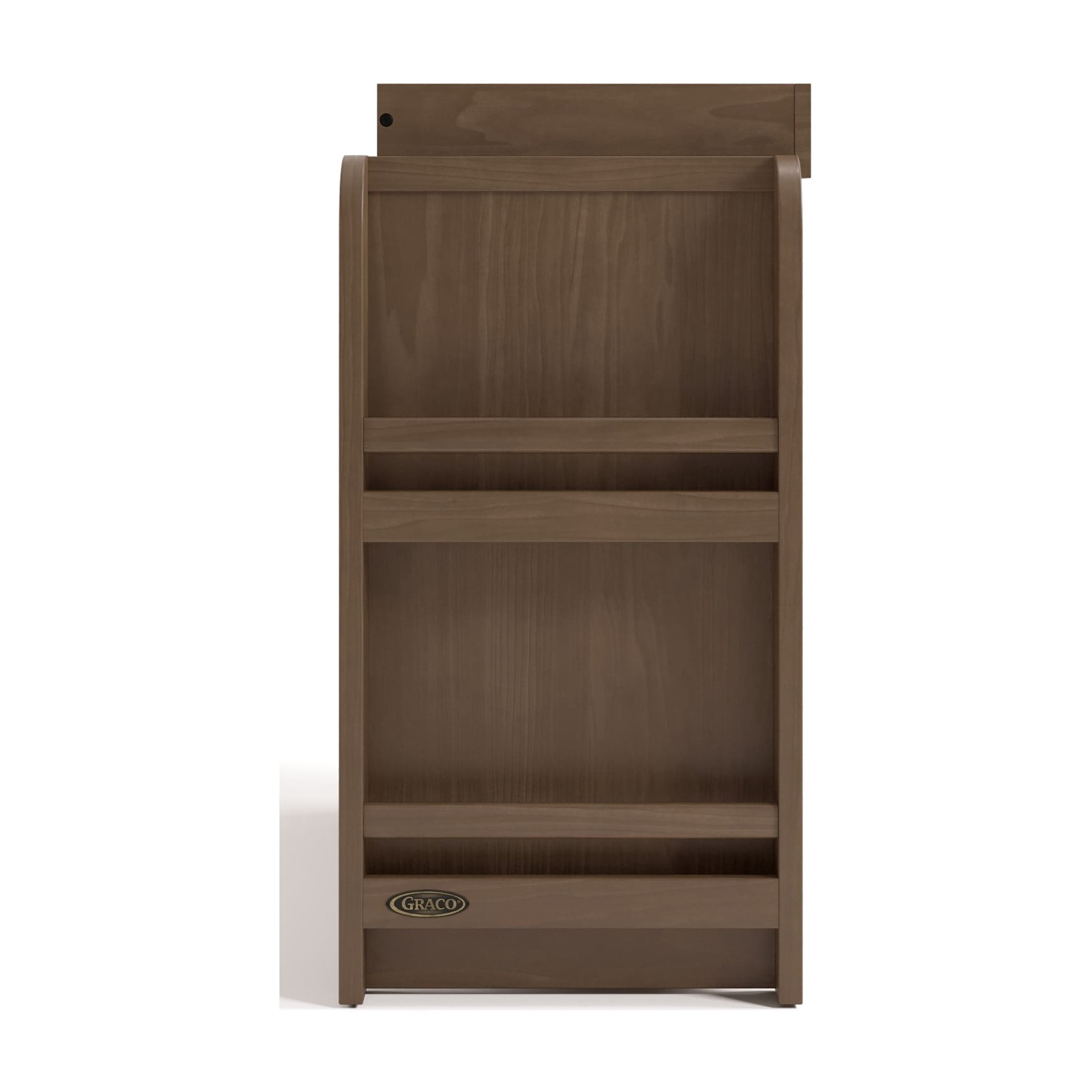 Graco Read-with-Me 3 Drawer Chest with Bookshelves and Removable Infant Changing Topper, Hazelnut