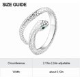 thumbnail image 4 of Sterling Silver Snake Ring with Green Gemstone Eyes, Adjustable Size 5.45.7cm, Women's Jewellery, 0.3cm Band Width, Silicone, 4 of 5