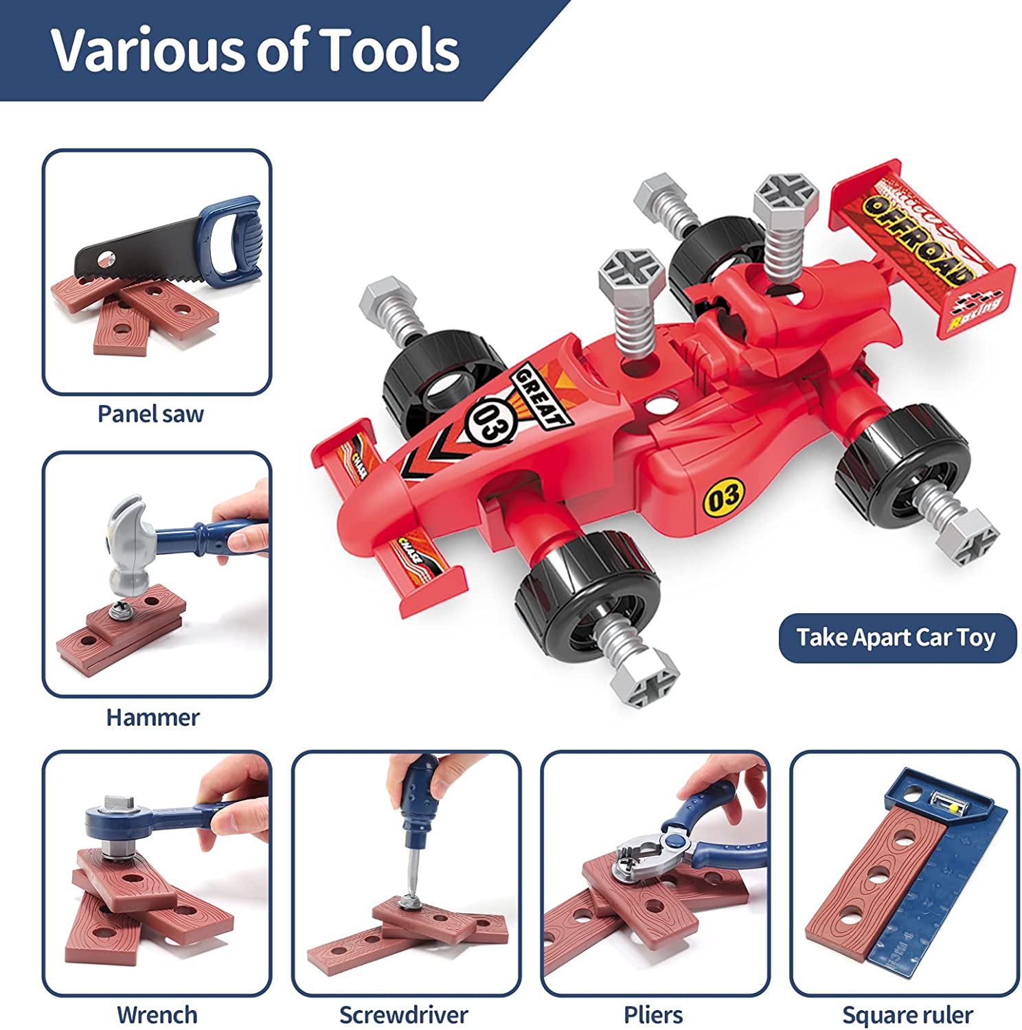 JoyStone 47-Piece Kids Tool Set with Electric Drill & Chainsaw photo 4