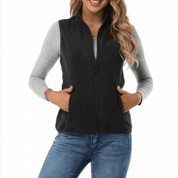 Women's Fleece Gilet Polar Soft Sleeveless Classic Fit Bodywarmer Vest with Zip up
