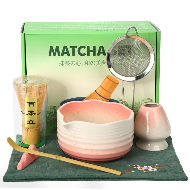 Ceecysaa Matcha Whisk Set, 7 Pcs Matcha Set, Matcha Kit for Ceremony, Matcha Tea Set for Making Breakfast/Matcha Latte, Matcha Whisk and Matcha Whisk
