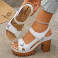 thumbnail image 3 of Rokment Platform High Heels Walking Work Sandals for Women 2026 Summer Fashion Comfortable Extra Chunky Block Heeled Ankle Strap Casual Dress Sandals White Size 8, 3 of 5