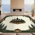 thumbnail image 2 of Design&I 5'x7' Washable Area Rug Sleek Flatweave Pet Friendly & Non-Slip Cabin Wildlife Sunset Forest Woodland Bathroom Medieval Print for Small Living Room, Bedroom, 2 of 7