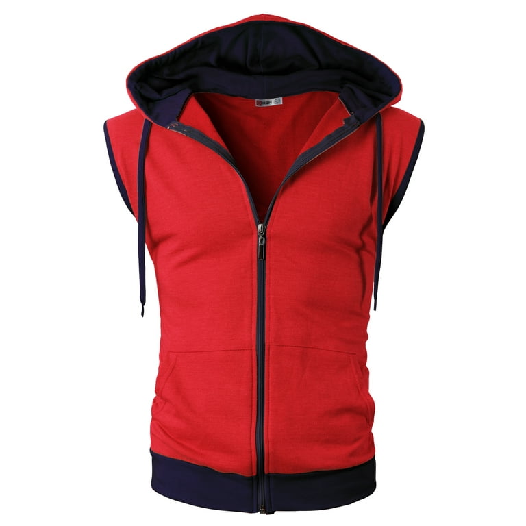 Red sleeveless sales hoodie walmart