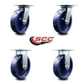 thumbnail image 2 of 8 Inch Solid Poly Caster Set with Roller Bearings 2 Swivel 2 Rigid SCC, 2 of 2