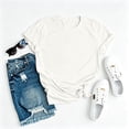 thumbnail image 3 of Garbnen Women Short Sleeve Tops Casual Crew Neck Tshirts for Women Basic Solid Color Lightweight Dressy Women's Tunic Tops White L, 3 of 5