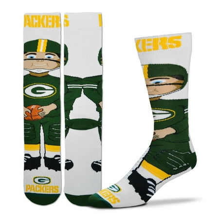 - Green Bay Packers For Bare Feet Youth Bobble Head Quarter-Length Socks - No Size