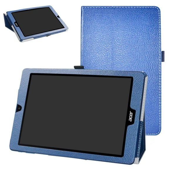 Labanema 9.7" Acer Chromebook tab 10 Case, PU Leather Folio Stand Protective Case, Cover for 9.7" Acer Chromebook tab 10 (Dark Blue)
