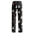 thumbnail image 5 of WTOBBY Women's Holiday-Themed Anime Pajama Pants, Sleepwear with Elastic Waist for Casual Wear, Straight Leg Trousers for Yoga and Christmas Print Design for Cozy Home Use,Black L, 5 of 7