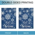 thumbnail image 4 of diyeu Winter Snowflakes Garden Flag Double Sided, Let It Snow Navy Blue Decorative Yard Outdoor Home Small Decor, Christmas Winter Holiday Burlap Outside House Decoration 12 x 18, 4 of 6