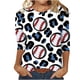 thumbnail image 2 of Fiudx Ropa de Mujer Blusa Holgada con Estampado de Pascua y Cuello Redondo Retro de Manga Tres Cuartos a La Moda para Mujer, 2 of 4