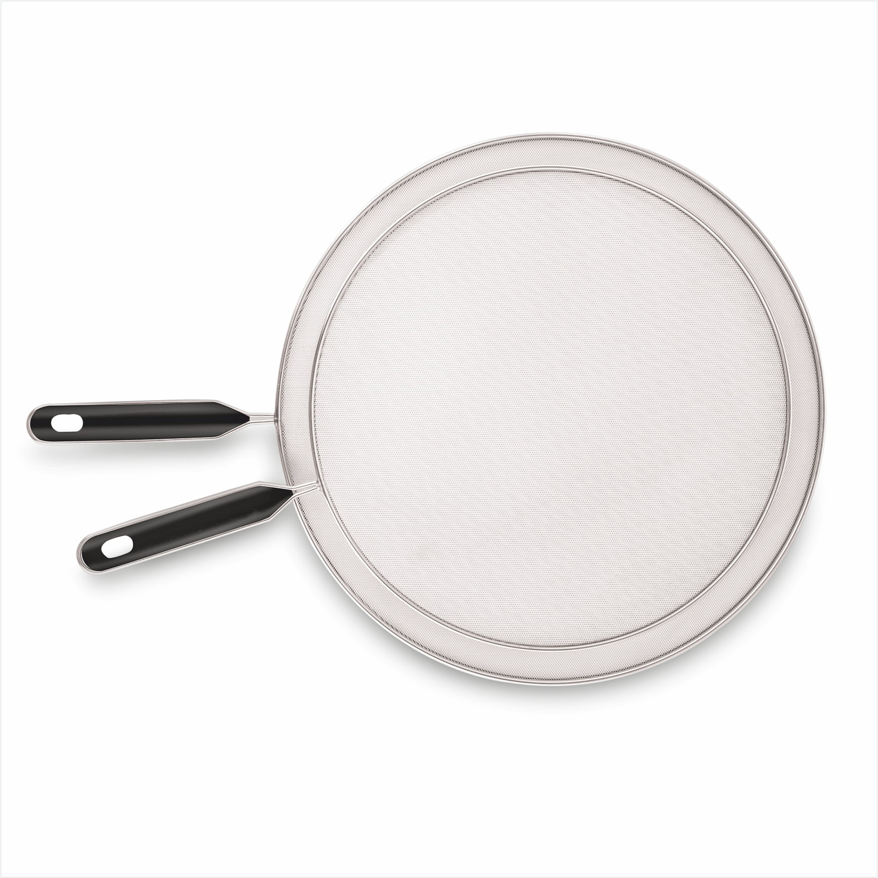 Mainstays 2-Piece Fine Aluminum Mesh Splatter Screen Set, 11" & 13", Silver