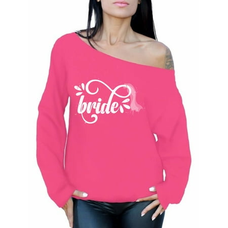 Awkward Styles - Awkward Styles Bride Off Shoulder Sweatshirt Women's Bride Sweater Oversized