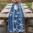thumbnail image 4 of Navy Blue Coastal Table Runner 60 Inches, Summer Ocean Waves Ombre Sea Starfish Bed Runner Dresser Scarves Tabletop for Indoor Outdoor Parties/Ceremony/Banquet, 13" x 60", 4 of 9