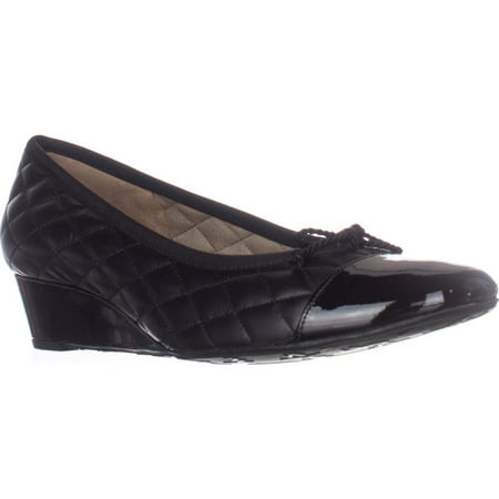 - Womens French Sole FS/NY Deluxe Quilted Wedge Pumps, Black