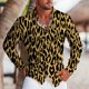thumbnail image 1 of Nueva camisa de leopardo para hombre informal holgada de manga larga con estampado moderno camisa para fiesta de graduación camisa popular y genial ropa Y2K, 1 of 6