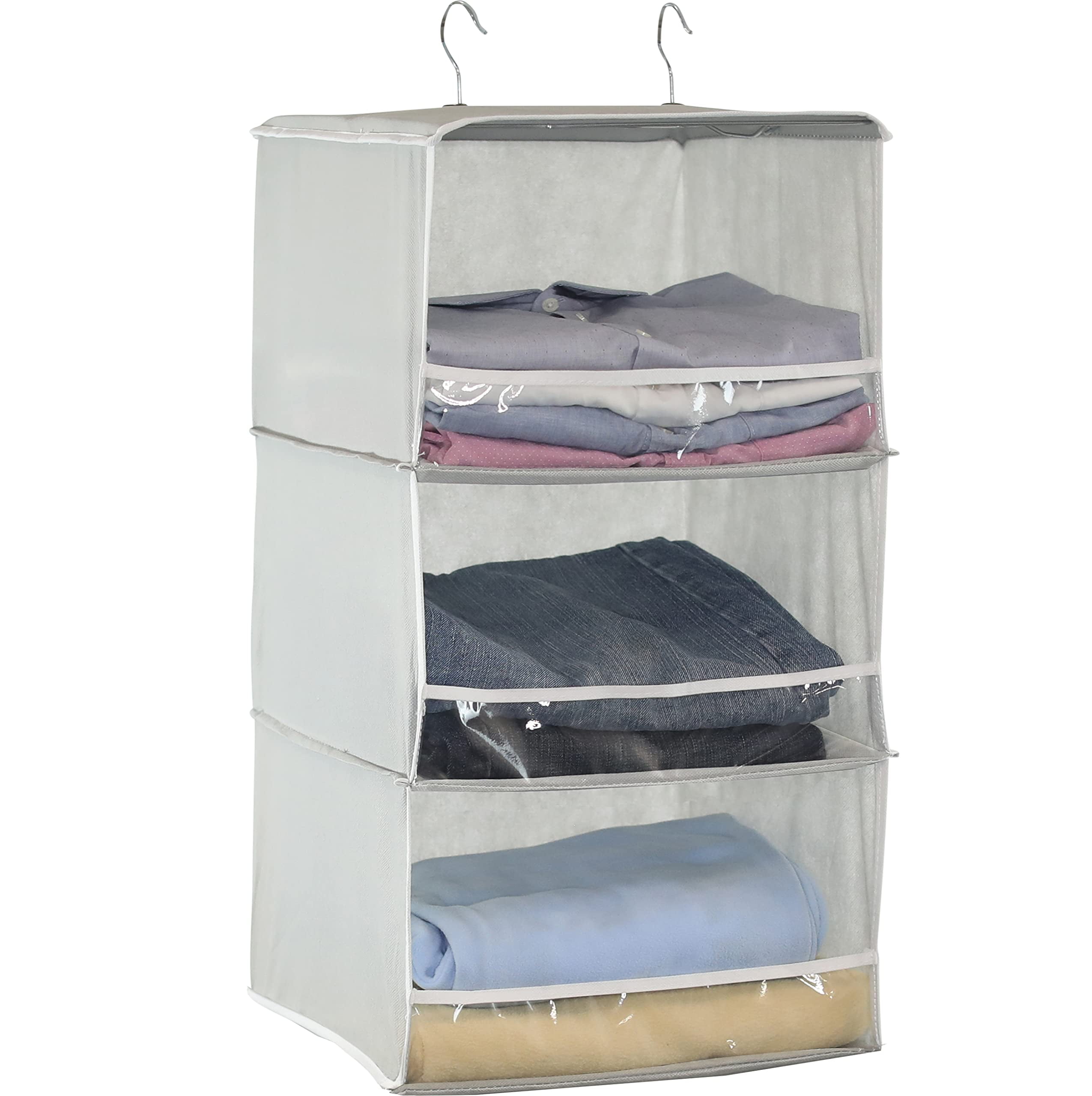 Simple Houseware 3 Shelves Hanging Closet Organizer with Front Stopper