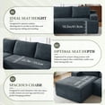 thumbnail image 5 of Aukfa 96" Cloud Sectional Sofa Modular Boneless Couch for Living Room, 2 Storage Pockets&Pillows, Left Chaise, Corduroy, Gray, 5 of 9