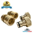 thumbnail image 4 of Quick Connector Garden Hose Fittings (2 Pack) - Leak Free - 3/4" Snap-On Water Hose Adapter for Quick Release - Solid Brass - Quick Connection Garden Hose Connectors, 4 of 6