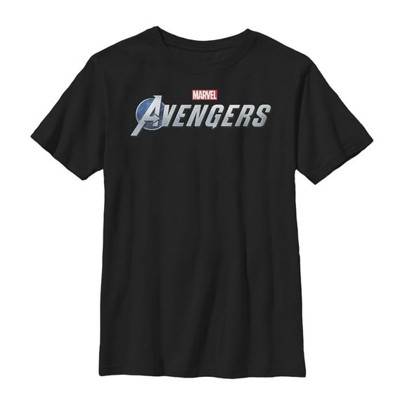 Boy's Marvel Avengers Game Text Logo  Graphic Tee Black Large