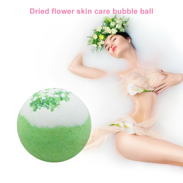 Bolas de sal de baño de flores secas Bombas de baño Bola de burbujas antiestrés (té verde) Likrtyny Cuidado Belleza