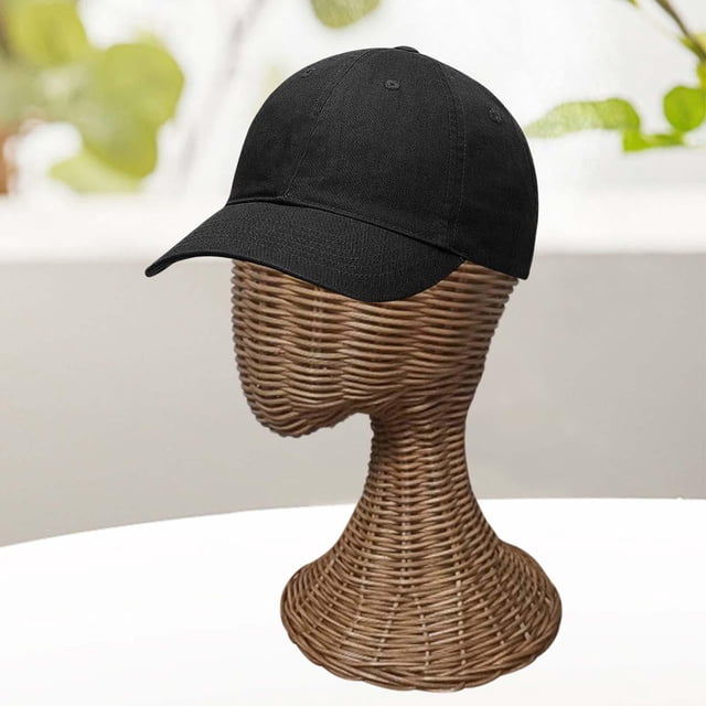 Soporte de exhibición de sombreros de ratán, cabeza de maniquí para peluca, soporte para peluca, soporte de exhibición de modelo de moda multifunción