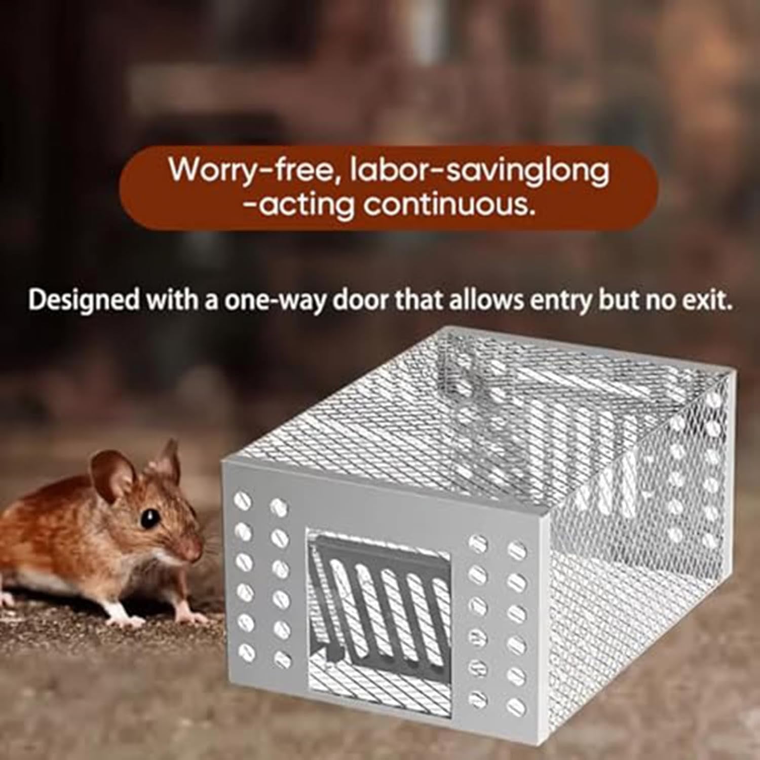 Stainless Steel Automatic Mousetrap, Automatic Rat Trap, Automatic Mouse Trap, Humane Mouse Traps, Stainless Steel Continuous Mouse Cage Trap, Easy to Set Mice Catcher for Indoor and Outdoor (3PCS)