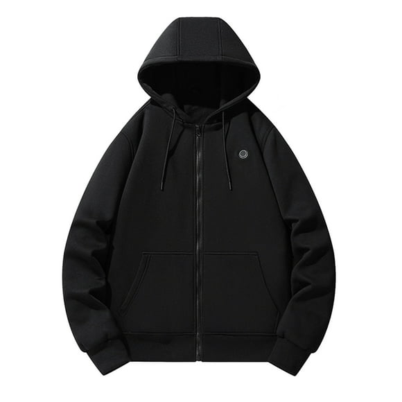Ediodpoh Men's Autumn and Winter Heating Hoodie Casual Hooded Sweatshirt Does Not Include Battery Sweatshirt Men Black XL