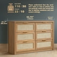 thumbnail image 6 of ARKANTOS 6 Drawer Rattan Dresser, Bohemian Chest of Drawers for Bedroom, Natural Oak, 6 of 8