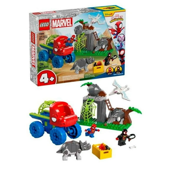 Set LEGO Spidey Todoterreno Dinosaurio y Equipo Spidey al Rescate v