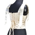 thumbnail image 5 of Womens Vintage Asymmetrical Hem Overbust Corset Tie Front Lace-up Back Bustier Shapewear Top, 5 of 9