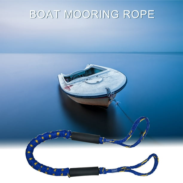 Dock Rope Boat Mooring Cord boat dock rope boat 4 to 5.5 Feet Elastic Dock  Line Kayak Jet Boat Accessory, Blue, Yellow, Dot
