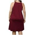 thumbnail image 4 of Bigersell Summer Dresses 2023 Women's Back Strap Skirt Flower Hollowed Out Skirt Women's Dress Regular Boho Dress Style 22591, Female Asymmetrical Dresses Wine XXL, 4 of 5