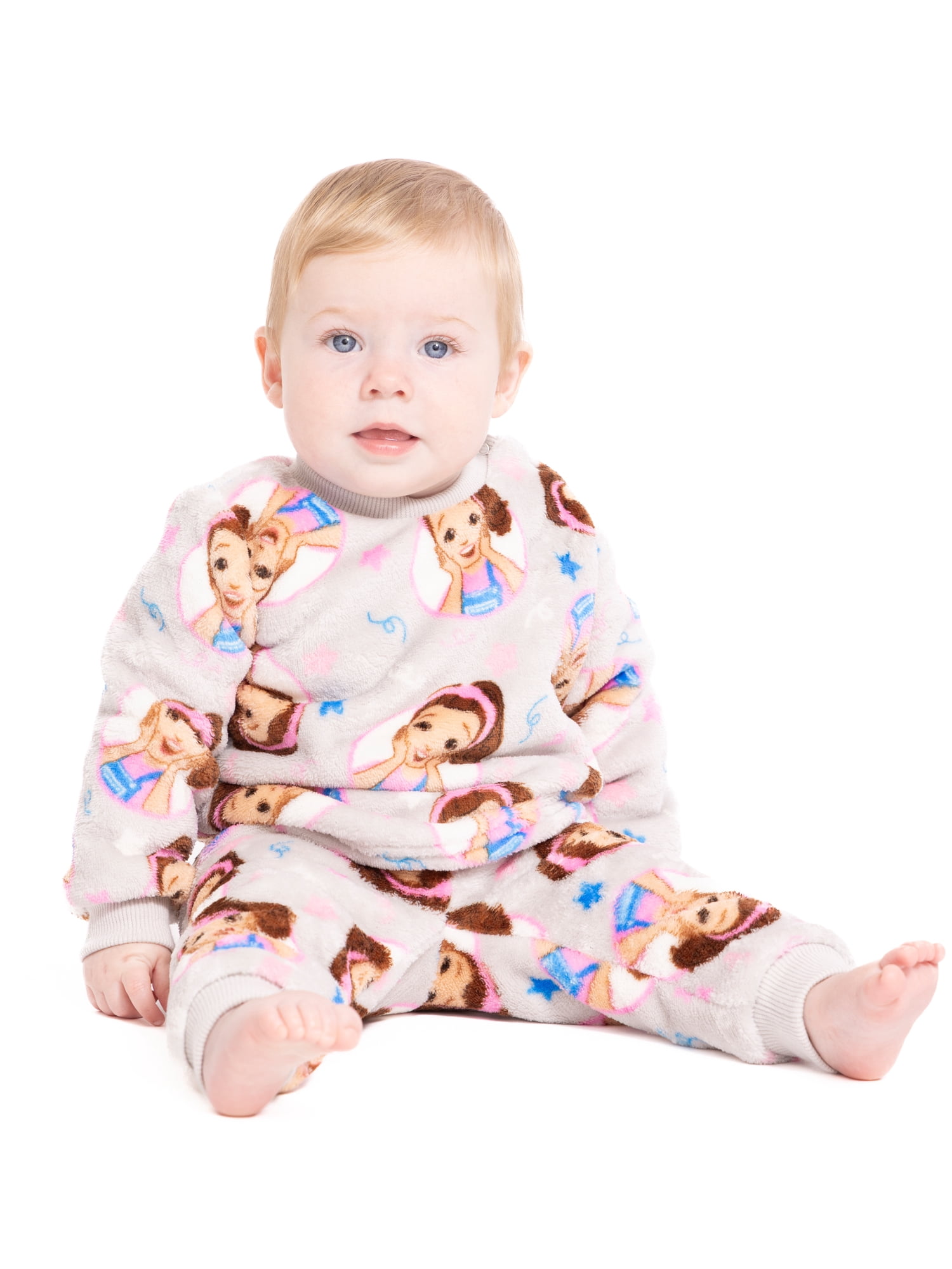 Ms. Rachel Baby Girls Printed Crewneck Sweatshirt and Jogger Pants Set, 2-Piece, Sizes 0/3M-24M