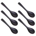 thumbnail image 1 of 6PCS A5 Melamine Flatware Black Imitation Porcelain Soup Spoon Durable Tableware for Home (140071), 1 of 2