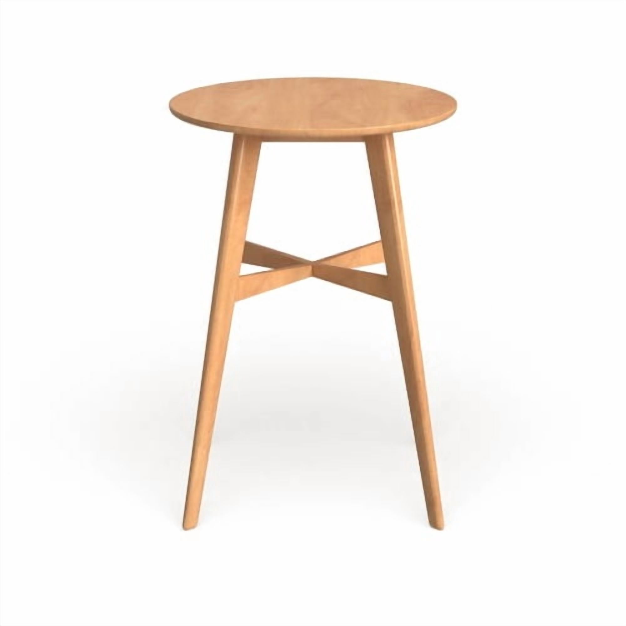 Bar Table 42 Inch High Round with Rubberwood Legs, Bar Height Dining Table and Counter Table for Kitchen Home Bar, Natural Oak